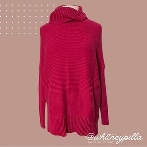 EFAN Pink Textured Turtleneck Oversized Cozy Sweater Size Medium